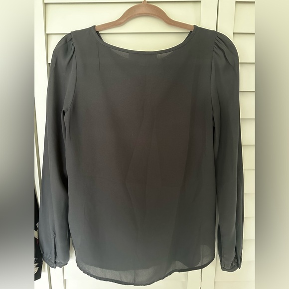 Ann Taylor Loft Blouse Top Button Down Crane Black Gray Bundle Small - Picture 2 of 4